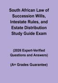 South African Law of Succession Study Guide PDF &vert; Wills&comma; Intestate Rules and Estate Distribution