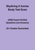 Skydiving A License Study Test Questions and Answers PDF &vert; Parachuting Exam Prep