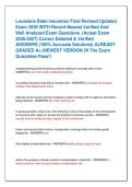Louisiana State insurance Final Revised Updated  Exam 2026 WITH Recent Newest Verified And  Well Analyzed Exam Questions  &lpar;Actual Exam  2026-2027&rpar; Correct Detailed & Verified  ANSWERS &lpar;100&percnt; Accurate Solutions&rpar; ALREADY  GRADED A&plus;&vert;&vert;NEWEST VERSION Of The Exa