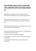 NUR 108 FINAL EXAM ACTUAL EXAM PAPER 2026 QUESTIONS WITH SOLUTIONS GRADED A&plus;