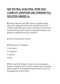 NUR 108 FINAL EXAM FINAL PAPER 2026 COMPLETE QUESTIONS AND ANSWERS FULL SOLUTION GRADED A