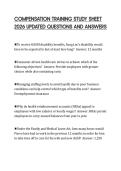 COMPENSATION TRAINING STUDY SHEET 2026 UPDATED QUESTIONS AND ANSWERS