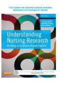 TEST BANK FOR UNDERSTANDING NURSING  RESEARCH 6TH EDITION BY GROVE complete newest rationalised 2026