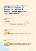 PSI NJ Real Estate Exam&comma; PSI Practice Test &vert; Questions & Expertly Verified Answers &vert; 2026 &vert; 2027 &lpar;Rated Grade A&plus;&rpar;     