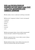 NUR 155 FOUNDATIONS OF NURSING REVIEW SHEET 2026 TEST 1 TO 3 FULL QUESTIONS AND CORRECT ANSWERS