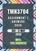 TMN3704 ASSIGNMENT 1 2026 MEMO &vert; DUE DATE 5 MAY 2026