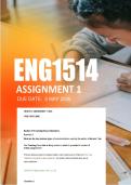 ENG1514 Assignment 1 Semester 1 ANSWERS 2026 - Due 5 May 2026