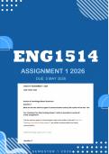ENG1514 ASSIGNMENT 1 SEMESTER 1 2026 - DISTINCTION - DUE 5 MAY 2026