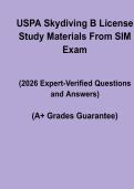 USPA Skydiving B License Study Materials from SIM PDF &vert; Exam Prep Questions and Answers