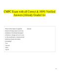 CMPC Exam with all Correct & 100&percnt; Verified Answers &vert;Already Graded A&plus;