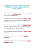 Clinical Decision Making Final Prep Exam Newest  2026 Questions and Correct Detailed Answers  Already Graded A&plus; 