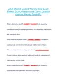 Adult Medical-Surgical Nursing Final Exam  Newest 2026 Questions and Correct Detailed  Answers Already Graded A&plus; 