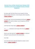 Nursing Care of Older Adults Exam Newest 2026  Questions and Correct Detailed Answers Already  Graded A&plus; 