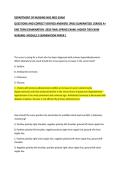 DEPARTMENT OF NURSING-NSG MED EXAM  QUESTIONS AND CORRECT VERIFIED ANSWERS &vert;PASS GUARANTEED &vert;GRADE A&plus;  END TERM EXAMINATION -2026 FINAL SPRING EXAM&vert; HIGHER TIER EXAM  NURSING- MODULE 2 EXAMINATION PAPER 1