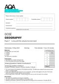 2025 AQA GCSE GEOGRAPHY Paper 1 Living with the physical environment Practice Questions with Worked Solutions