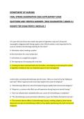 DEPARTMENT OF NURSING  FINAL SPRING EXAMINATION-2026 SUPPLEMTARY EXAM  QUESTIONS AND VERIFIED ANSWERS &vert;PASS GUARANTEED &vert;GRADE A&plus;  HIGHER TIER EXAM PAPER 2 MODULE 2