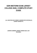 GERI Midterm Exam &lpar;Jersey College 2026&rpar; Complete Study Guide &vert; All Questions And Correct Answers With Rationales &vert; Already Graded A&plus; &vert; Verified Answers &vert; Newest Version 2026 &vert; Just Released