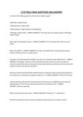CLTD FINAL EXAM QUESTIONS AND ANSWERS