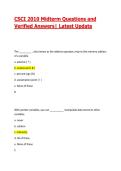 CSCI 2010 Midterm Exam Questions and Verified Answers&vert; Latest Update 2026&sol;2027
