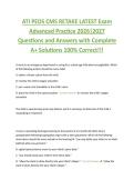 ATI PEDS CMS RETAKE LATEST Exam  Advanced Practice 2026&vert;2027  Questions and Answers with Complete  A&plus; Solutions 100&percnt; Correct&excl;&excl;&excl;