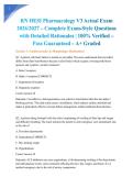 RN HESI Pharmacology V3 Actual Exam 2026&sol;2027 &ndash; Complete Exam-Style Questions with Detailed Rationales &vert; 100&percnt; Verified &ndash; Pass Guaranteed &ndash; A&plus; Graded