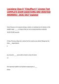 Louisiana Class D "Chauffeur's" License Test COMPLETE EXAM QUESTIONS AND VERIFIED ANSWERS&vert; 2026&sol;2027 Updated