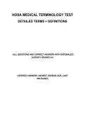 HOSA Medical Terminology Test &vert; All Questions And Correct Answers With Rationales &vert; Already Graded A&plus; &vert; Verified Answers &vert; Newest Version 2026 &vert; Just Released