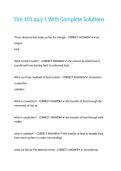 Fire 101 quiz 1 With Complete Solutions&period;