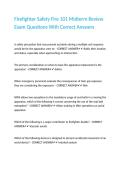 Firefighter Safety Fire 101 Midterm Review Exam Questions With Correct Answers