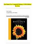 Test Bank For Campbell Biology 11TH Edition  by Urry complete newest solution 100&percnt; gurantee pass