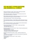 HTH 408 PART 2 EXAM QUESTIONS AND ANSWERS ALL CORRECT