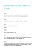 CD 674 Final Exam Questions With Correct Answers