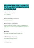 GOLD COAST REAL ESTATE ACTUAL TEST PAPER 2026 COMPLETE QUESTIONS AND ANSWERS BUNDLED