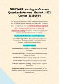 D186 WGU Learning as a Science - Questions & Answers &vert; Grade A &vert; 100&percnt; Correct &lpar;2026&sol;2027&rpar;  