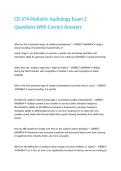 CD 674 Pediatric Audiology Exam 2 Questions With Correct Answers