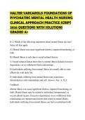 HALTER VARCAROLIS FOUNDATIONS OF PSYCHIATRIC MENTAL HEALTH NURSING CLINICAL APPROACH PRACTICE SCRIPT 2026 QUESTIONS WITH SOLUTIONS GRADED A&plus;