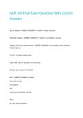 NUR 145 Final Exam Questions With Correct Answers&period;