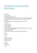NUR 145-Final Review Questions With Correct Answers 