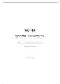 NU 155 Medical-Surgical Nursing I Exam 1 2026&sol;2027 &ndash; Multiple Choice Questions Comprehensive Exam Material