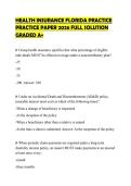 HEALTH INSURANCE FLORIDA PRACTICE PRACTICE PAPER 2026 FULL SOLUTION GRADED A&plus;
