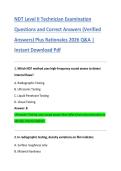 NDT Level II Technician Examination  Questions and Correct Answers &lpar;Verified  Answers&rpar; Plus Rationales 2026 Q&A &vert;  Instant Download Pdf