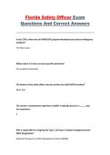 Florida Safety Officer &ndash; Exam Questions and Correct Answers &ndash; Study Guide