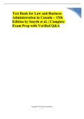 Test Bank &ndash; Law and Business Administration in Canada 15th Edition by Smyth et al&period; &vert; Exam Questions & Solutions