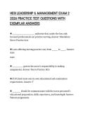 HESI LEADERSHIP & MANAGEMENT EXAM 2 2026 PRACTICE TEST QUESTIONS WITH EXEMPLAR ANSWERS