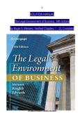 SOLUTION MANUAL The Legal Environment of Business&comma; 14th Edition by Roger E&period; Meiners&comma; Verified Chapters 1 - 22&comma; Complete