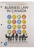 Test Bank & Solution Manual &ndash; Business Law in Canada 12th Edition by Richard A&period; Yates &vert; Exam Questions & Solutions