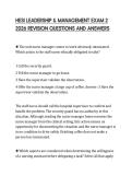 HESI LEADERSHIP & MANAGEMENT EXAM 2 2026 REVISION QUESTIONS AND ANSWERS