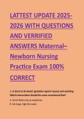 LATTEST UPDATE 2025- 2026 WITH QUESTIONS AND VERRIFIED ANSWERS Maternal&ndash; Newborn Nursing Practice Exam 100&percnt; CORRECT 1&period; A client at 10 weeks&rsquo; gestation reports nausea and vomiting&period; Which intervention should the nurse recommend first&quest; A&period; Drink fluids only a