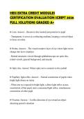 HESI EXTRA CREDIT MODULES CERTIFICATION EVALUATION SCRIPT 2026 FULL SOLUTIONS GRADED A&plus;