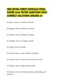 HESI EXTRA CREDIT MODULES FINAL PAPER 2026 TESTED QUESTIONS WITH CORRECT SOLUTIONS GRADED A&plus;